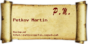 Petkov Martin névjegykártya
