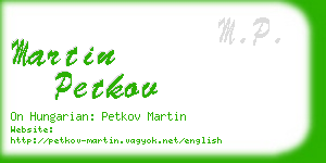 martin petkov business card